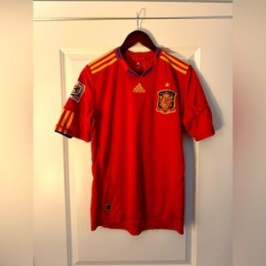 Vintage Adidas 2010 World Cup Spain Soccer Jersey Red Size Men’s M